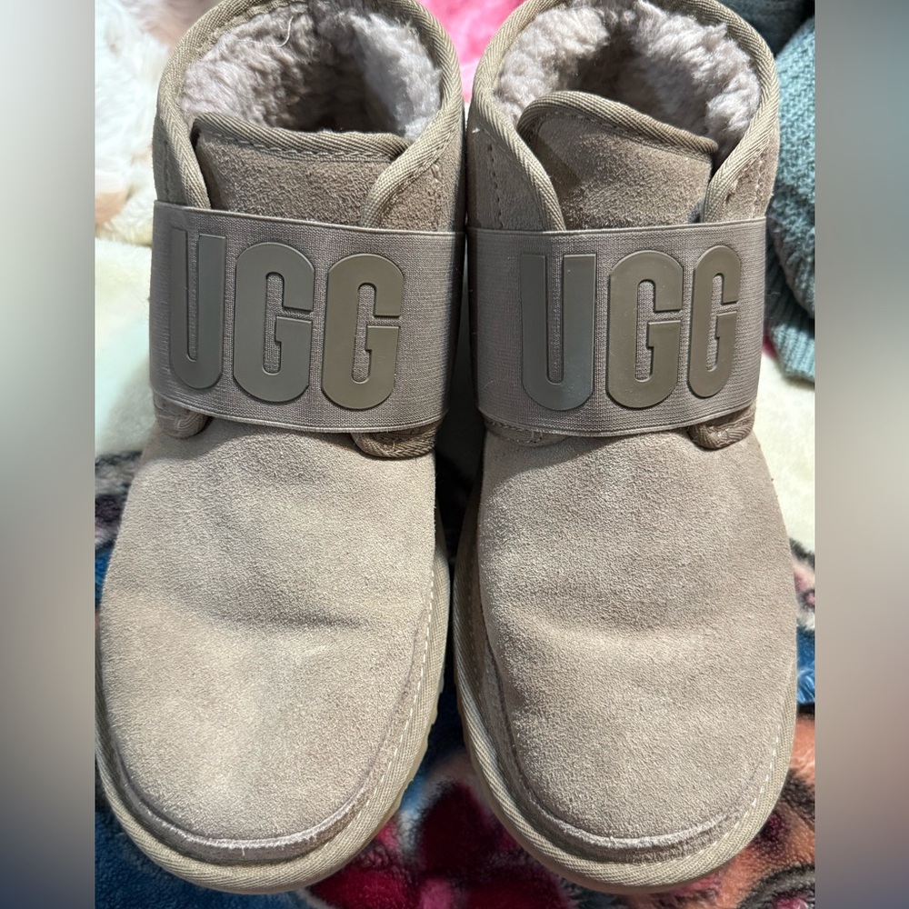 UGG Beige Suede Logo Boots